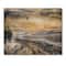 Designart - Winter Landscape With Road Under Bright Sunset - Traditional Print on Natural Pine Wood